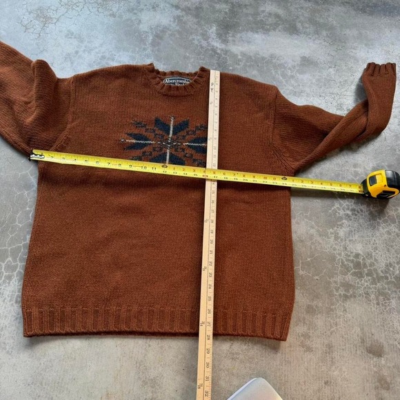 Vintage Y2K Abercrombie & Fitch Burnt Orange 100% wool sweater - Picture 6 of 6